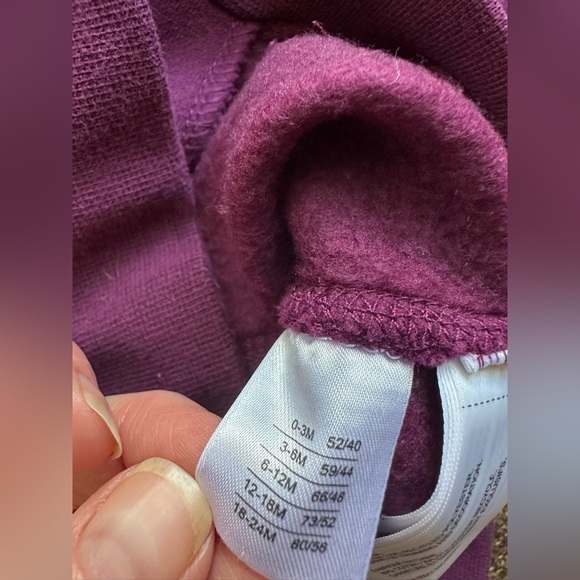 Roots Baby dark purple logo fleece full zip hoodie Size 6-12 Months - Picture 5 of 5